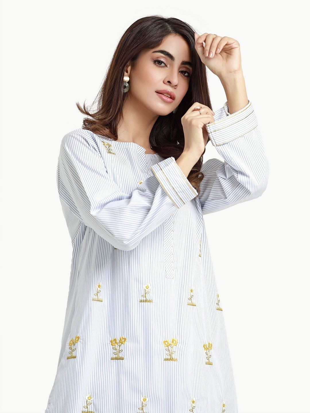 Pret 1Pc Embroidered Poplin Shirt - EWTKE23-69283