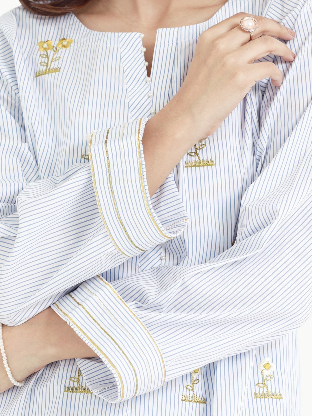 Pret 1Pc Embroidered Poplin Shirt - EWTKE23-69283