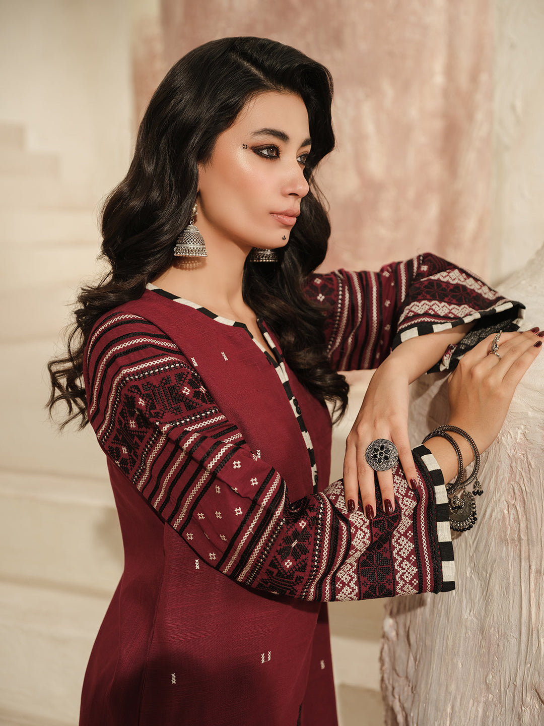 Pret 2Pc Embroidered Khaddar Shirt Trouser - EWTKE23-69415ST