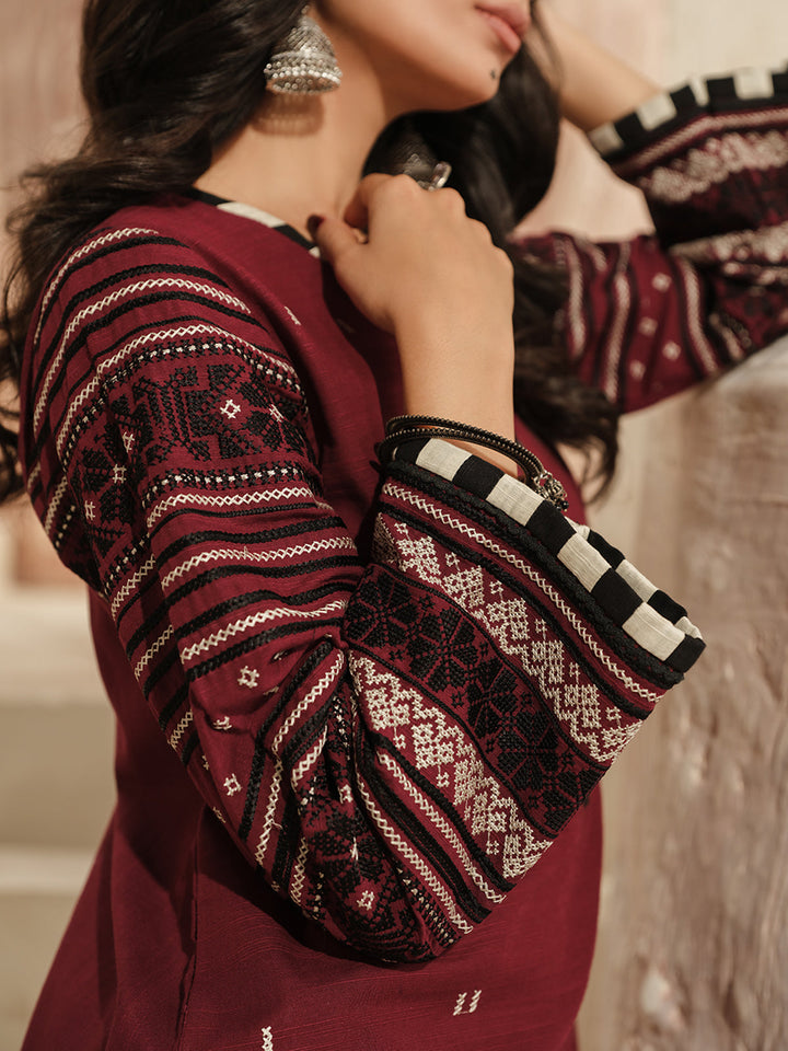Pret 2Pc Embroidered Khaddar Shirt Trouser - EWTKE23-69415ST