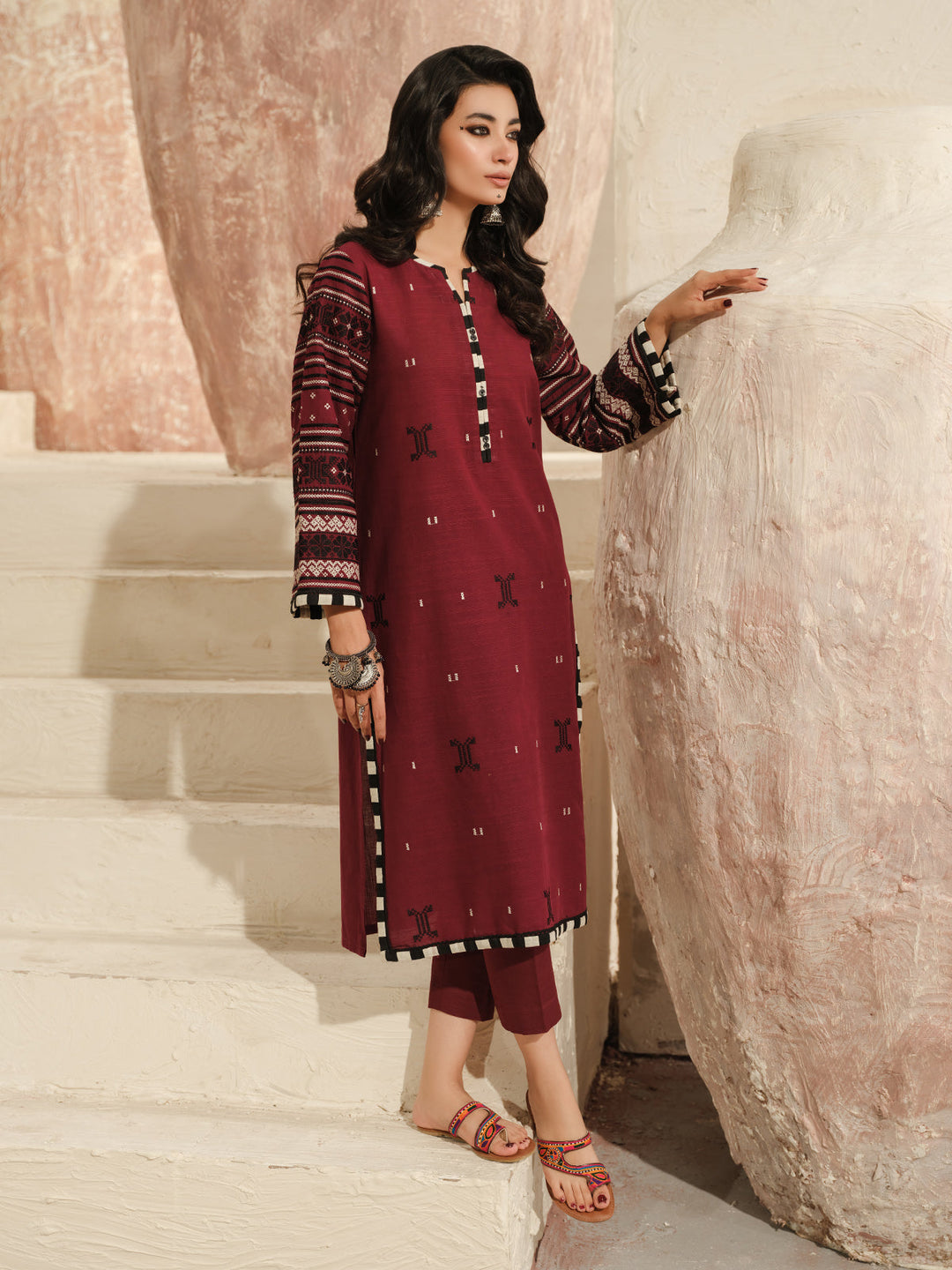 Pret 2Pc Embroidered Khaddar Shirt Trouser - EWTKE23-69415ST