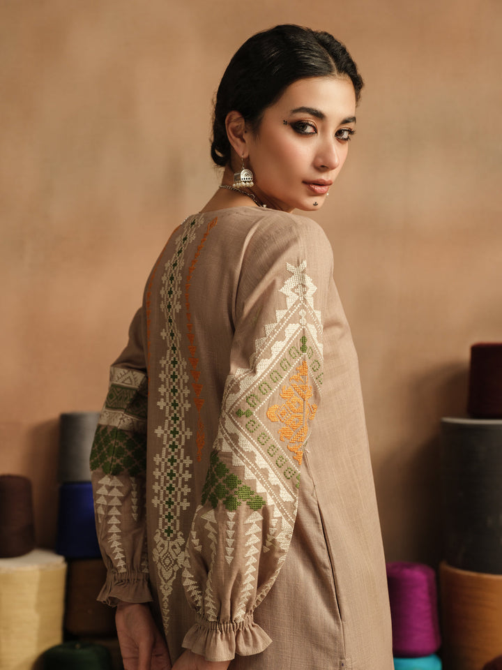 Pret 2Pc Embroidered Khaddar Shirt Trouser - EWTKE23-69416ST