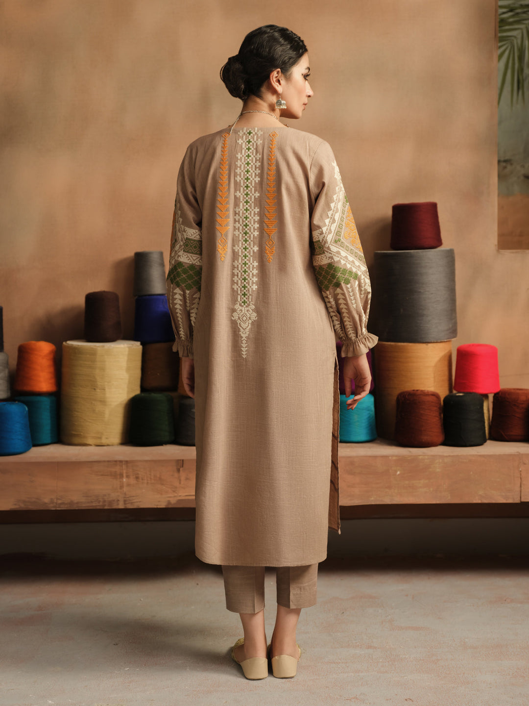 Pret 2Pc Embroidered Khaddar Shirt Trouser - EWTKE23-69416ST