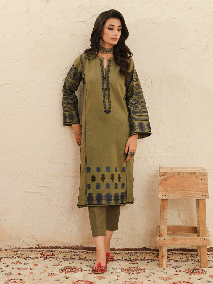 Pret 2Pc Embroidered Khaddar Shirt Trouser - EWTKE23-69417ST