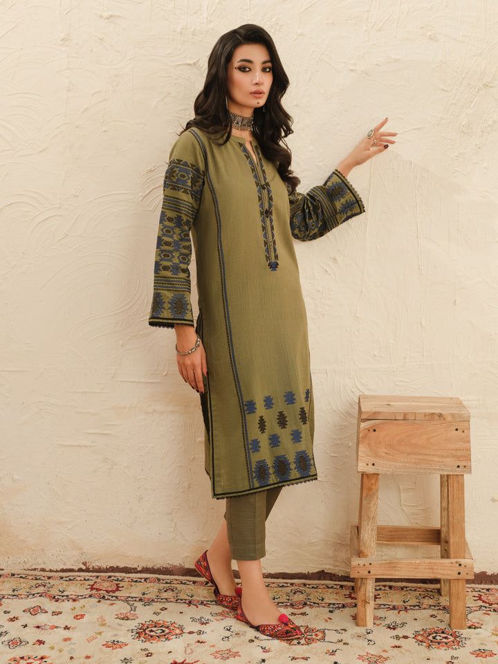 Pret 2Pc Embroidered Khaddar Shirt Trouser - EWTKE23-69417ST