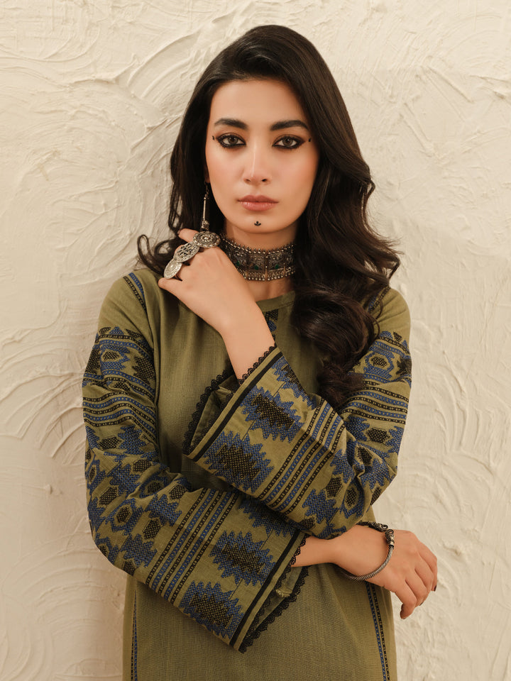 Pret 2Pc Embroidered Khaddar Shirt Trouser - EWTKE23-69417ST