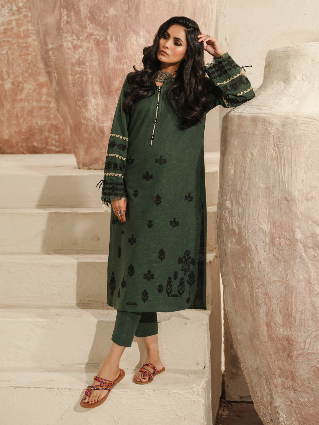 Pret 2Pc Embroidered Khaddar Shirt Trouser - EWTKE23-69418ST