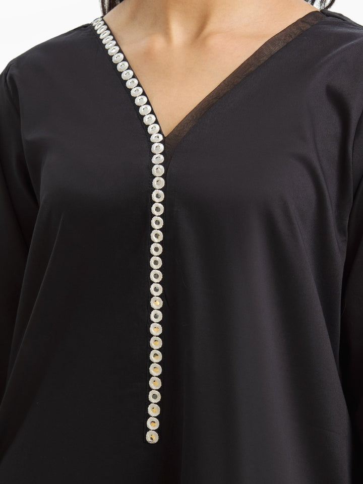 Pret 2Pc Embroidered Cotton Satin Shirt Trouser - EWTKE23-69519ST