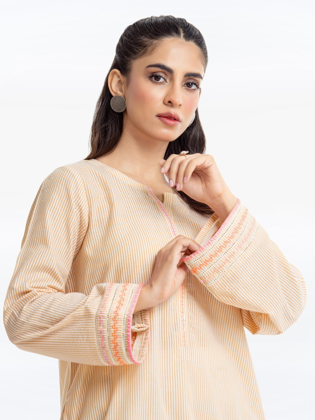 Pret 1Pc Embroidered Cotton Shirt - EWTKE23-69523S