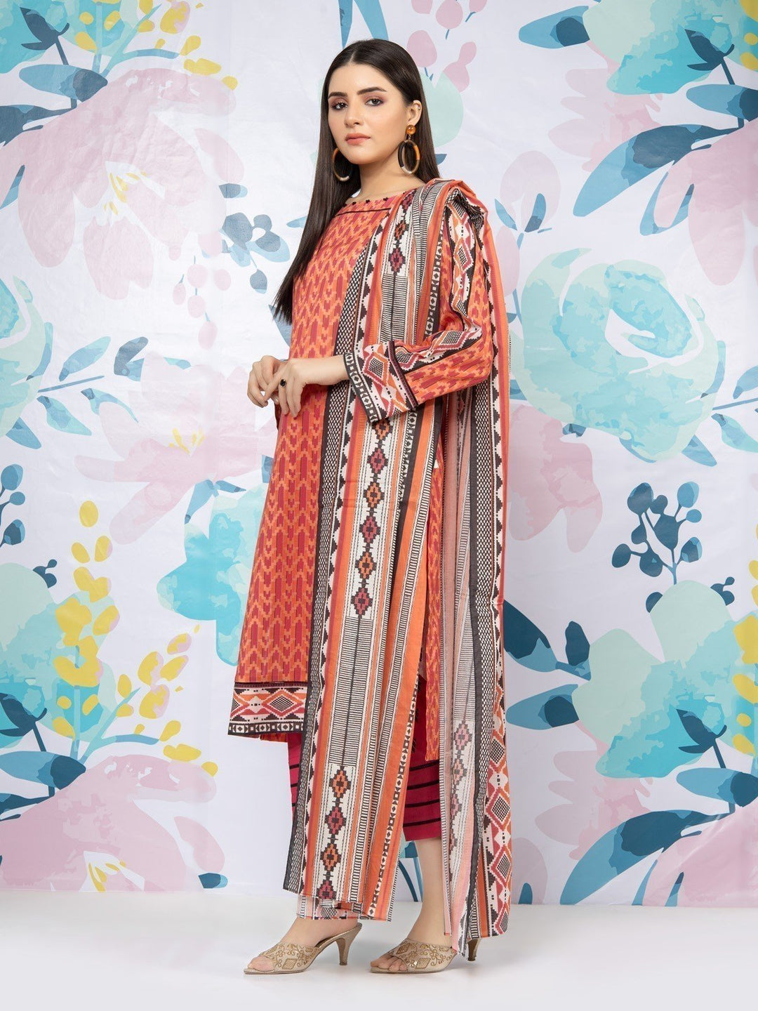 EWU23A1-26173 Unstitched Multi Printed Lawn 3 Piece