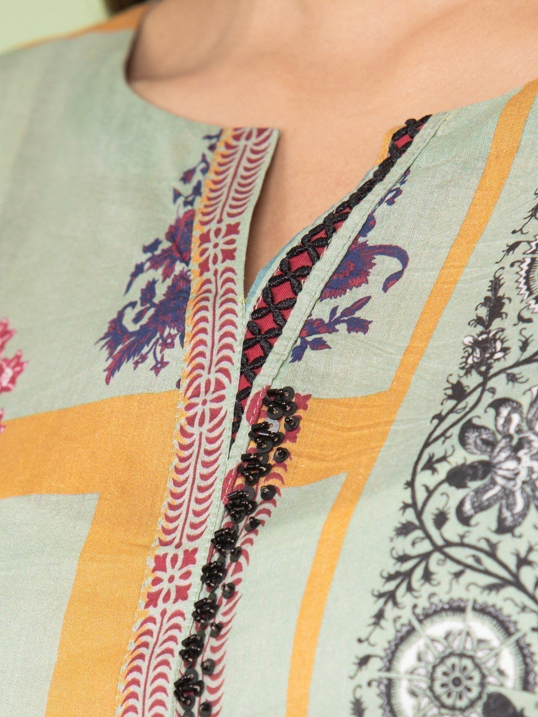 EWU23A1-26180 Unstitched Light Green Printed Lawn 3 Piece