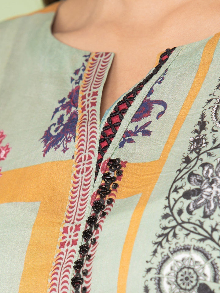 EWU23A1-26180 Unstitched Light Green Printed Lawn 3 Piece