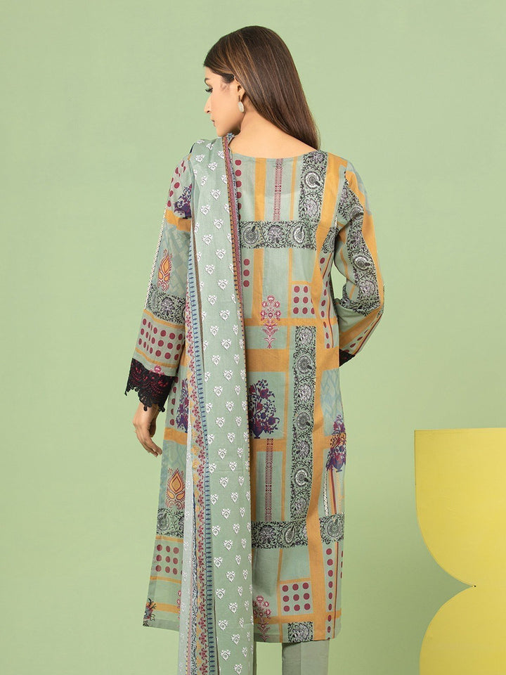 EWU23A1-26180 Unstitched Light Green Printed Lawn 3 Piece