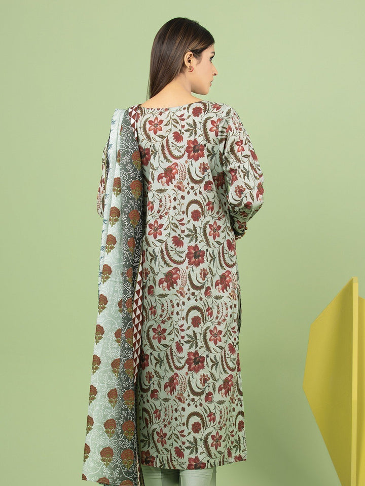 EWU23A1-26185 Unstitched Light Jade Printed Lawn 3 Piece