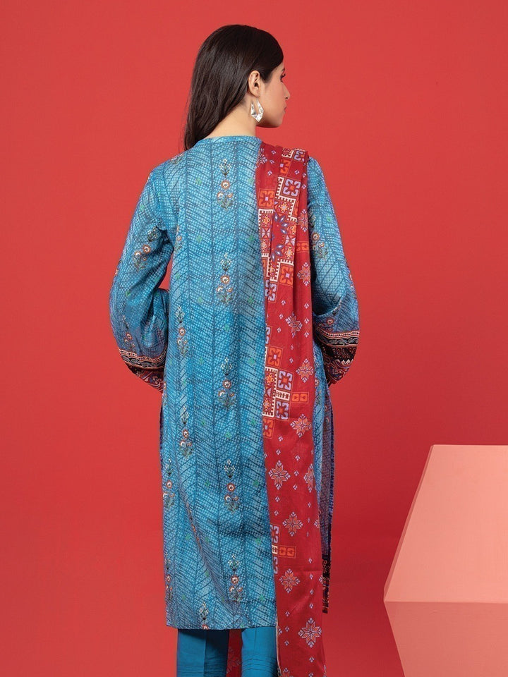 EWU23A1-26191 Unstitched Blue Printed Lawn 3 Piece
