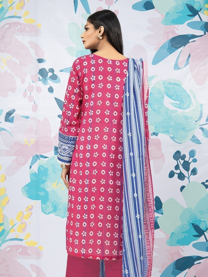 EWU23A1-26358 Unstitched Pink Printed Lawn 3 Piece