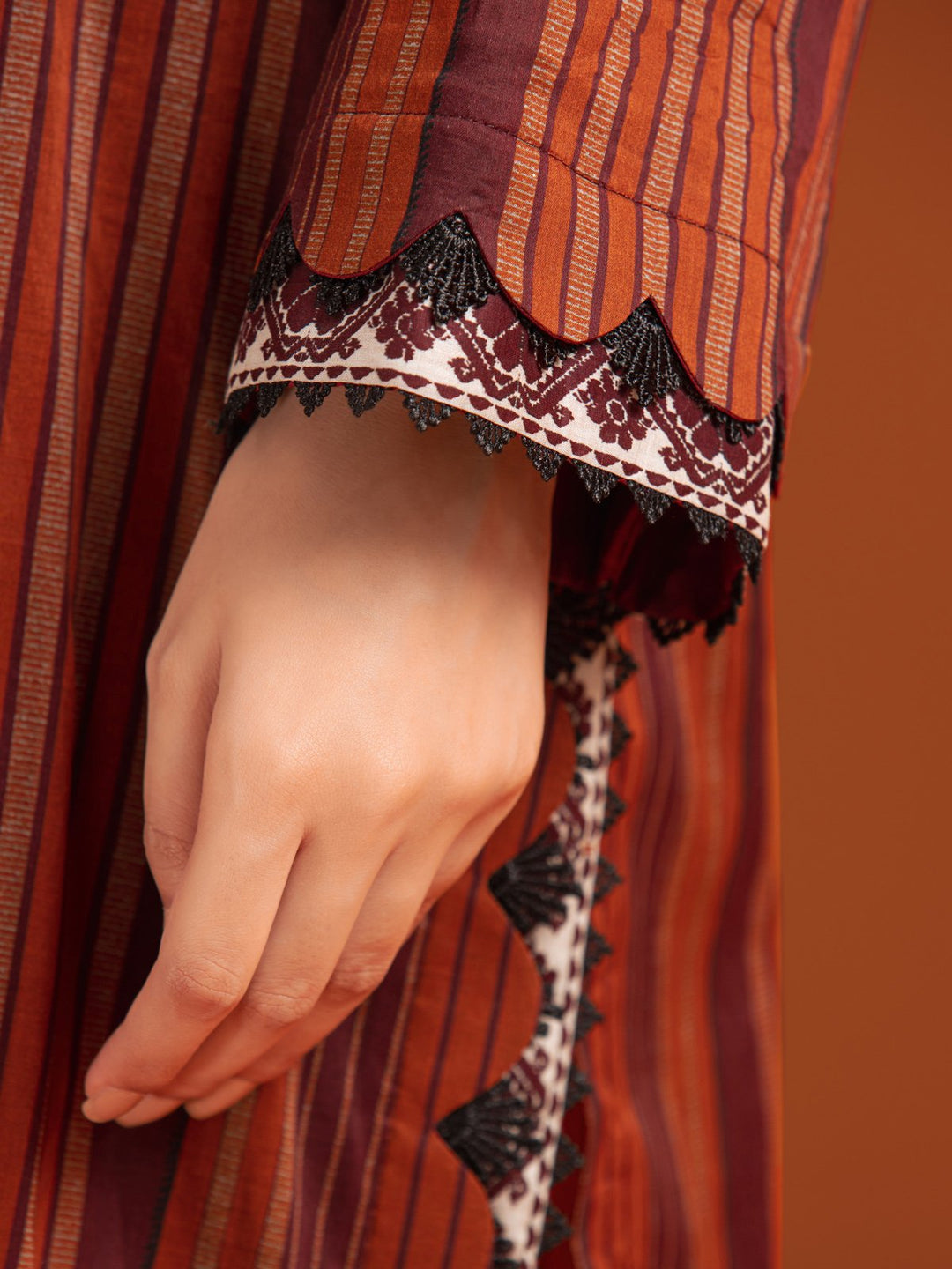 EWU23A3-27060-3P Unstitched Burgundy Printed Khaddar 3 Piece