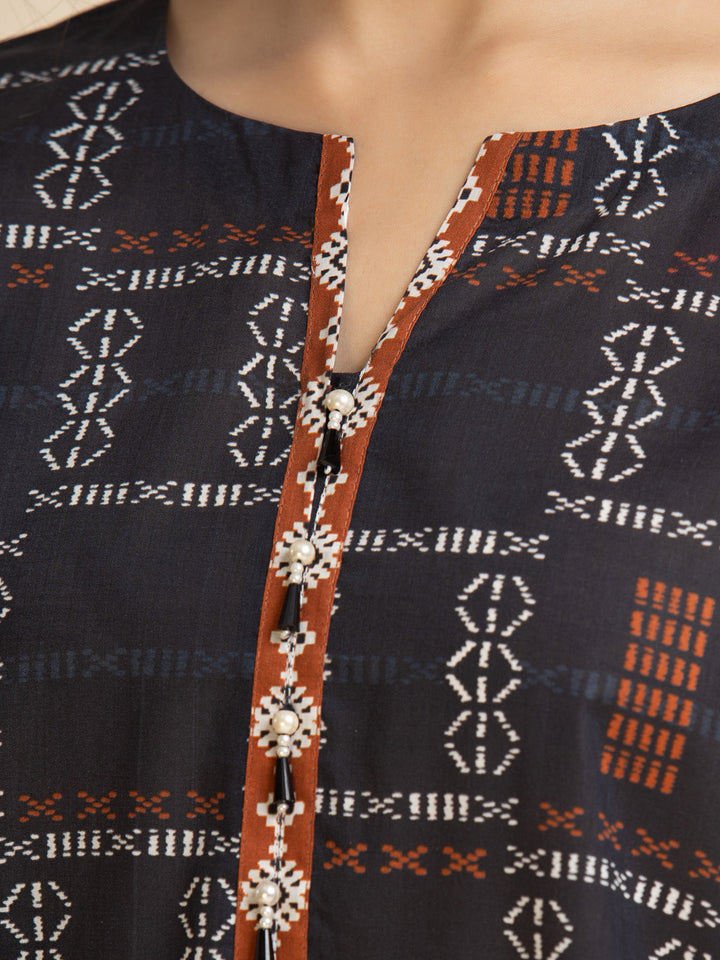 EWU24A1-26447-3P Unstitched Charcoal Printed Lawn 3 Piece