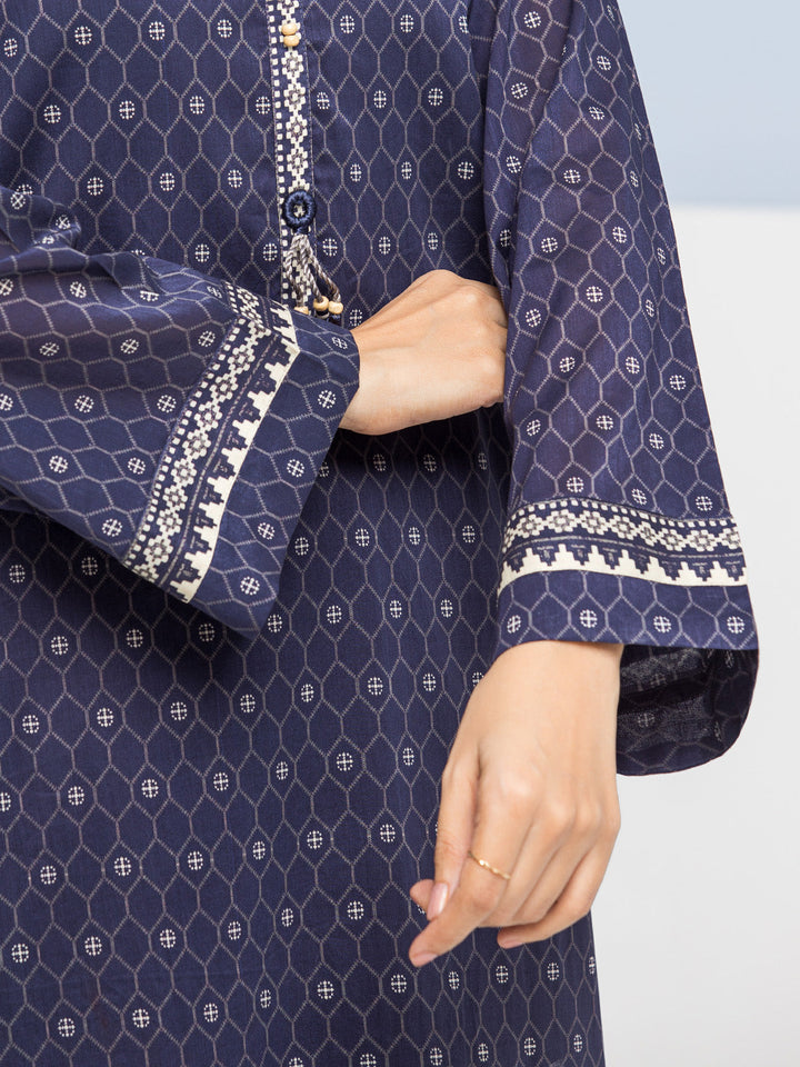 EWU24A1-28011-3P Unstitched Navy Blue Printed Lawn 3 Piece