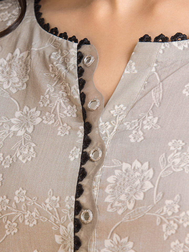EWU24A1-28018-3P Unstitched Grey Printed Lawn 3 Piece