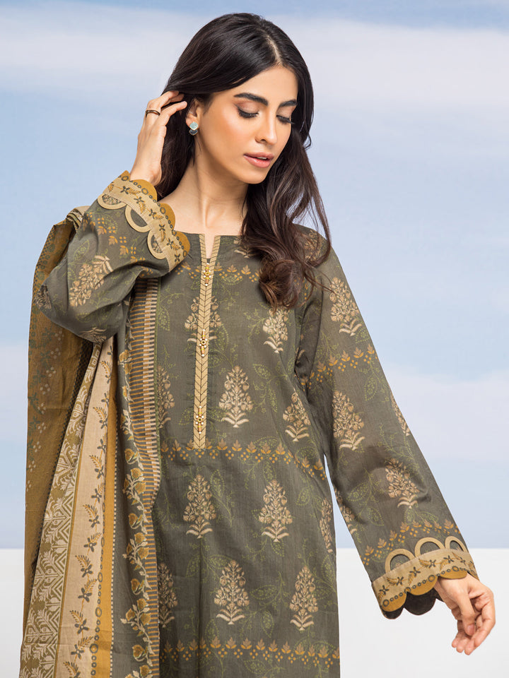 EWU24A1-28194-3P Unstitched Mehndi Printed Lawn 3 Piece