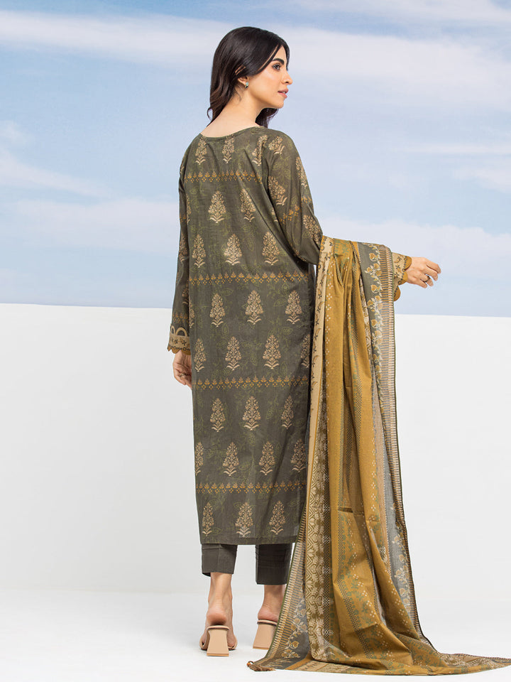 EWU24A1-28194-3P Unstitched Mehndi Printed Lawn 3 Piece