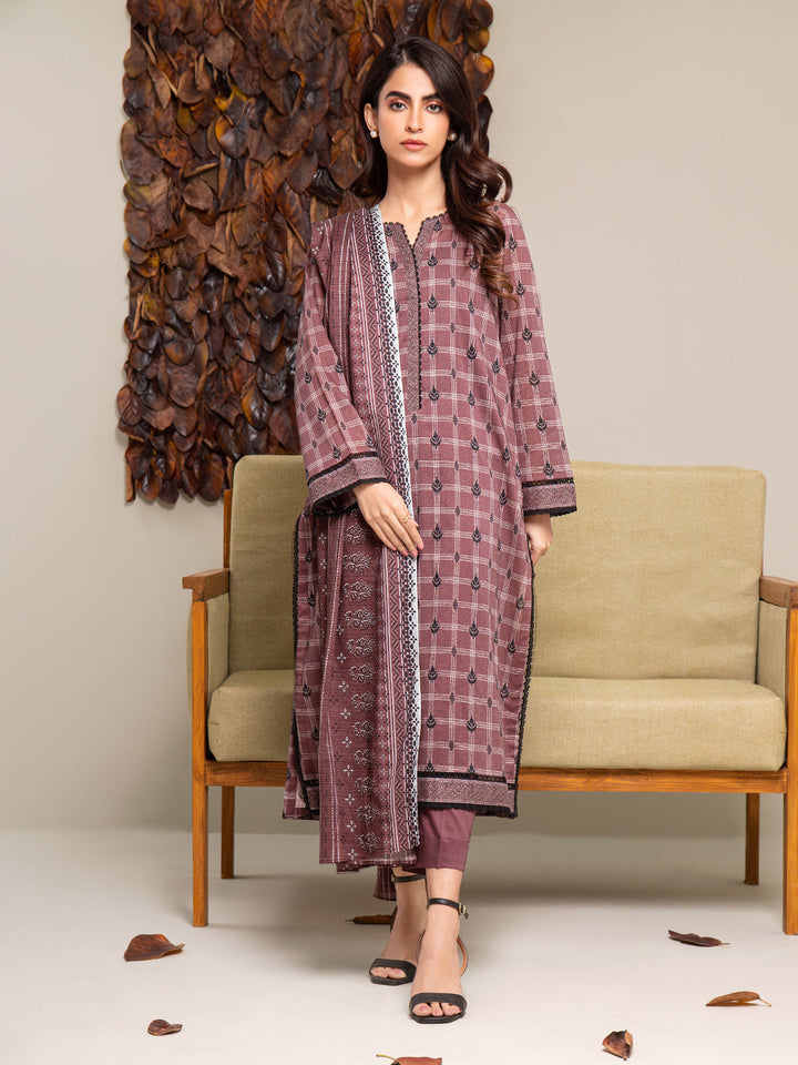 EWU24A2-27289-3P Unstitched Tea Rose Printed Cambric 3 Piece