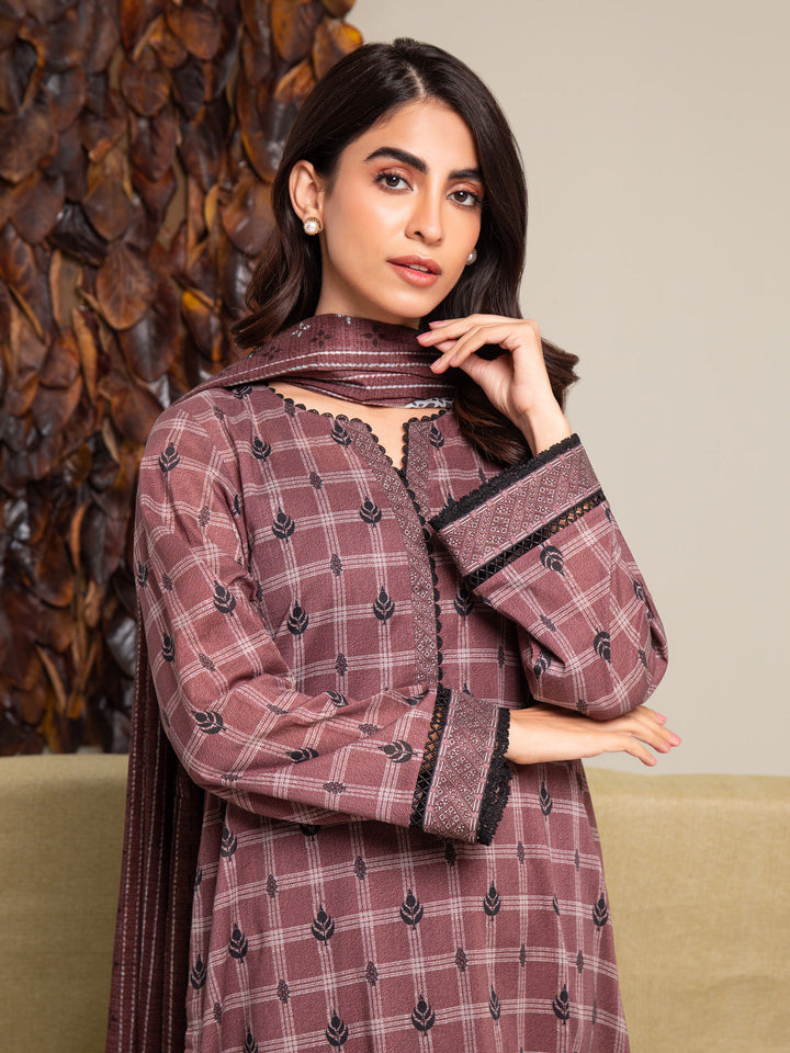 EWU24A2-27289-3P Unstitched Tea Rose Printed Cambric 3 Piece