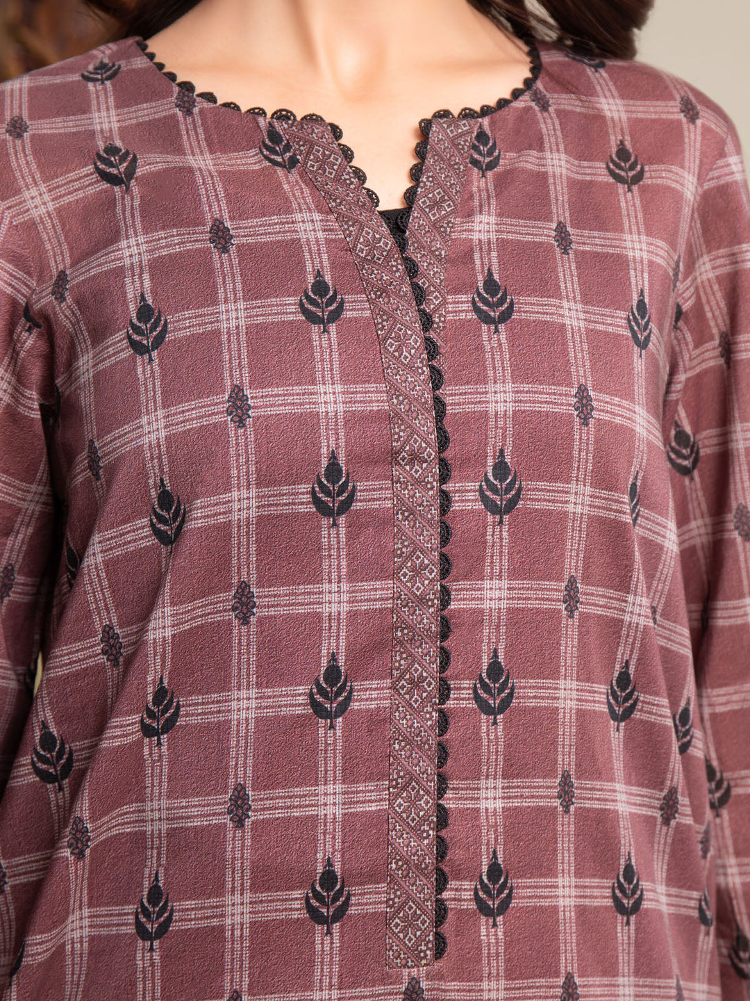 EWU24A2-27289-3P Unstitched Tea Rose Printed Cambric 3 Piece