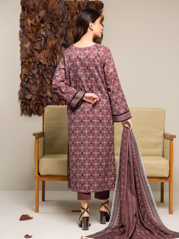 EWU24A2-27289-3P Unstitched Tea Rose Printed Cambric 3 Piece