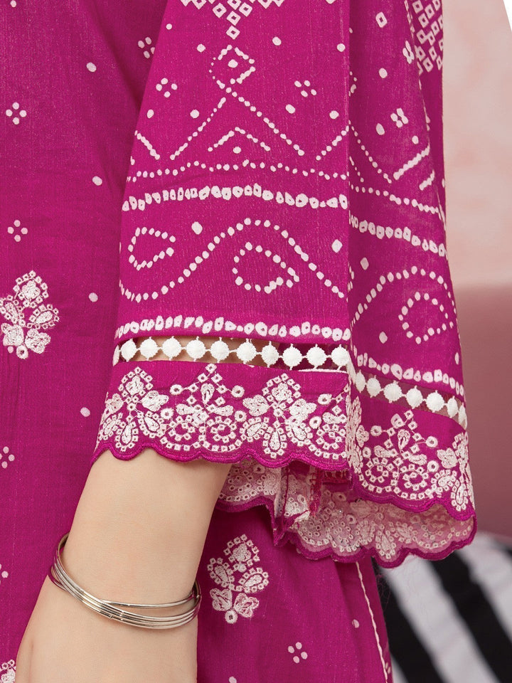 EWU22V1-26536 Unstitched Pink Embroidered Lawn 2 Piece