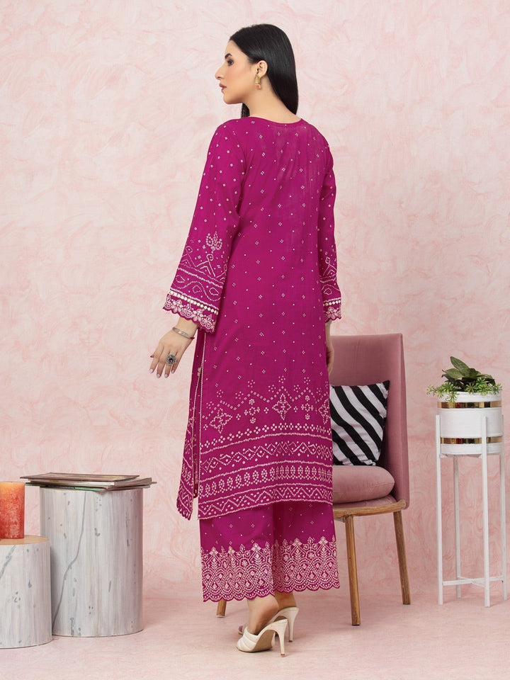 EWU22V1-26536 Unstitched Pink Embroidered Lawn 2 Piece