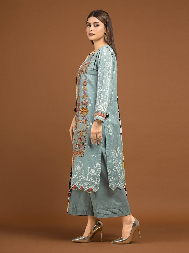 EWU22V13-24031 Unstitched Light Grey Embroidered Viscose 3 Piece