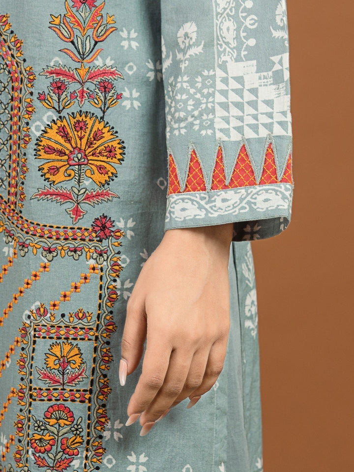EWU22V13-24031 Unstitched Light Grey Embroidered Viscose 3 Piece