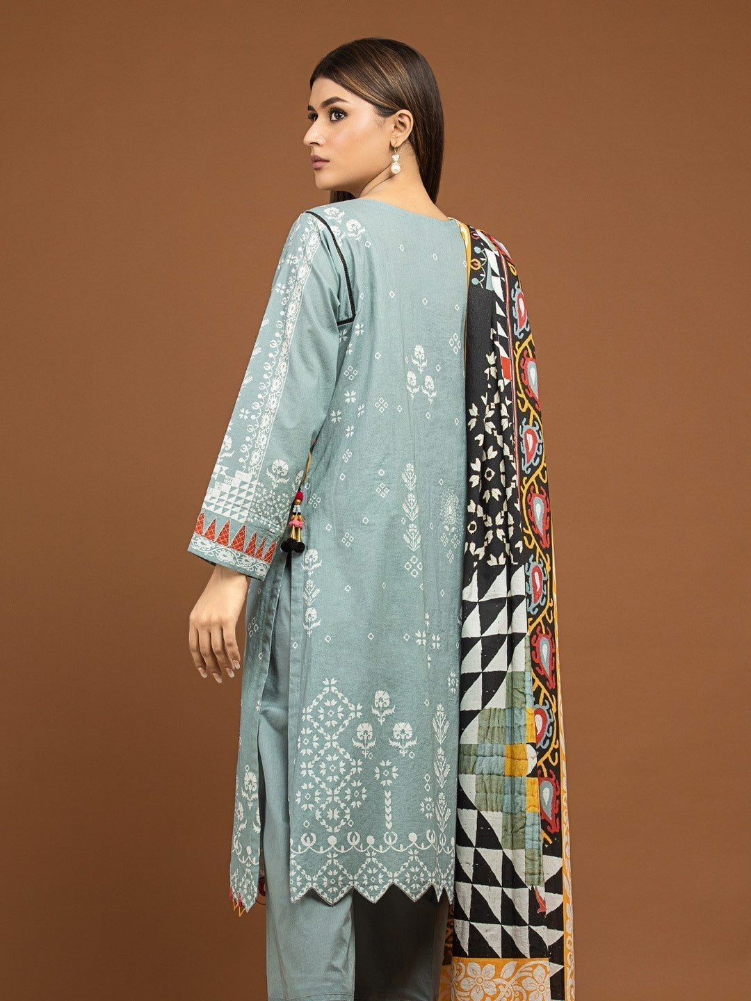 EWU22V13-24031 Unstitched Light Grey Embroidered Viscose 3 Piece