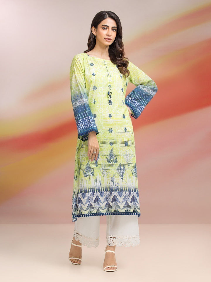 EWU23A1-28000S Unstitched Parrot Green Printed Lawn 1 Piece
