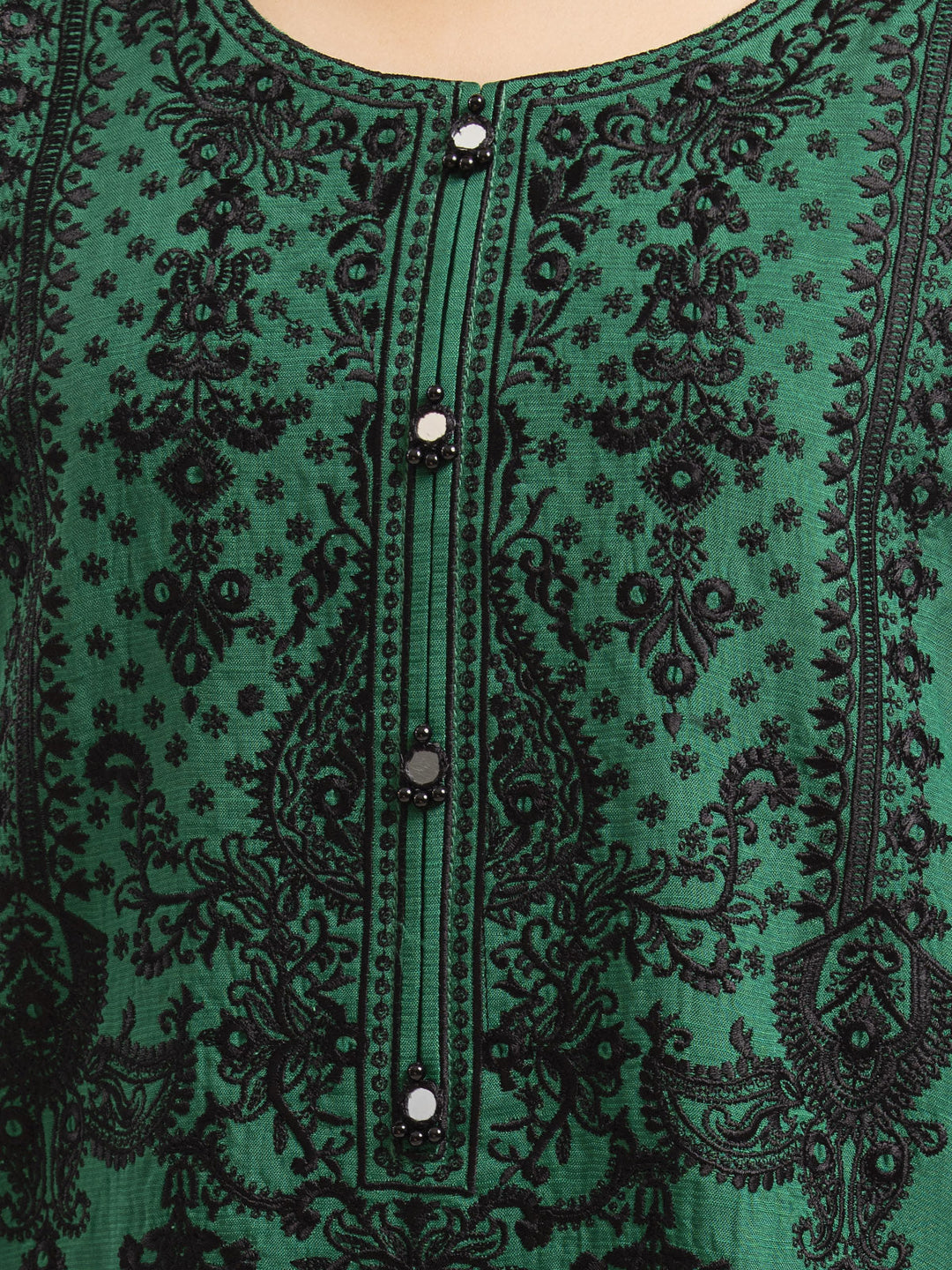 EWU23V16-26638-3P Unstitched Green Embroidered Raw Silk 3 Piece