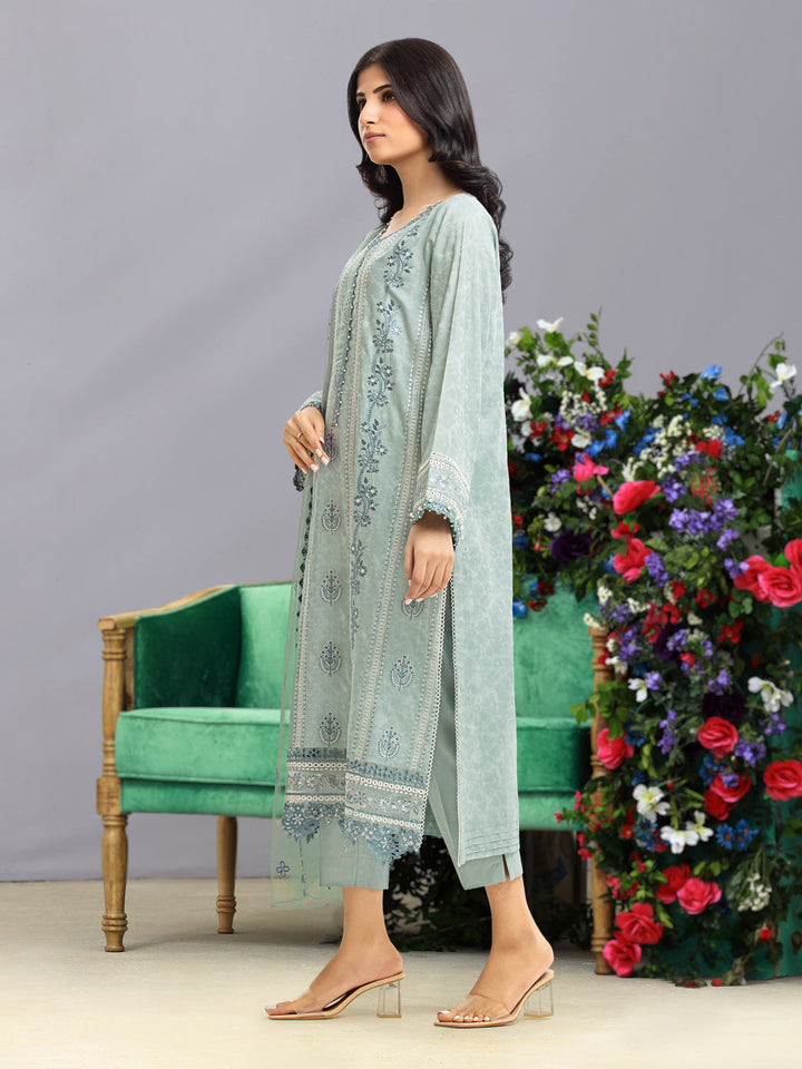 EWU23V7-26740-3P Unstitched Mist Blue Embroidered Dobby 3 Piece