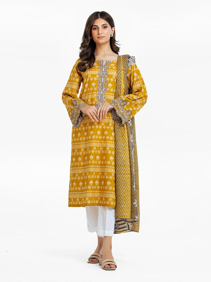 Pret 2Pc Embroidered Khaddar Shirt Dupatta - EWTKE23-68500SD