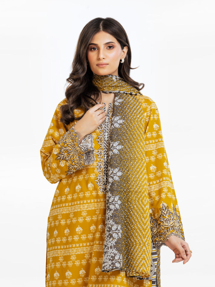Pret 2Pc Embroidered Khaddar Shirt Dupatta - EWTKE23-68500SD