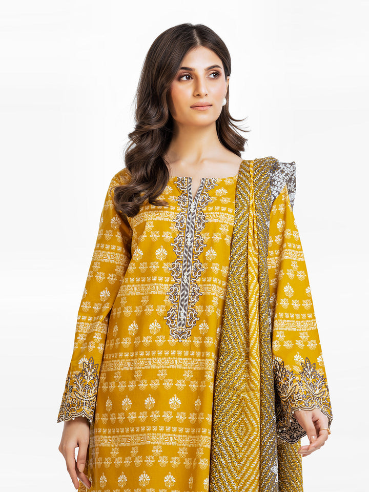 Pret 2Pc Embroidered Khaddar Shirt Dupatta - EWTKE23-68500SD