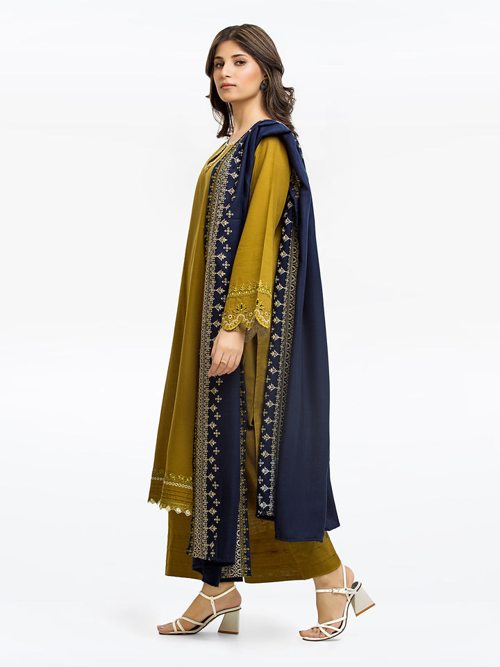 Pret 3Pc Embroidered Khaddar Suit - EWTKE23-68797-3P