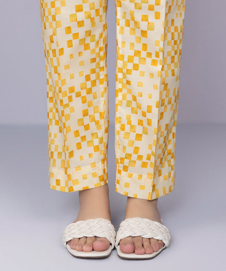 Printed Cambric Cigarette Pants