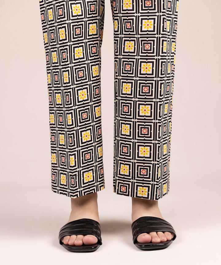 Printed Cambric Straight Pants