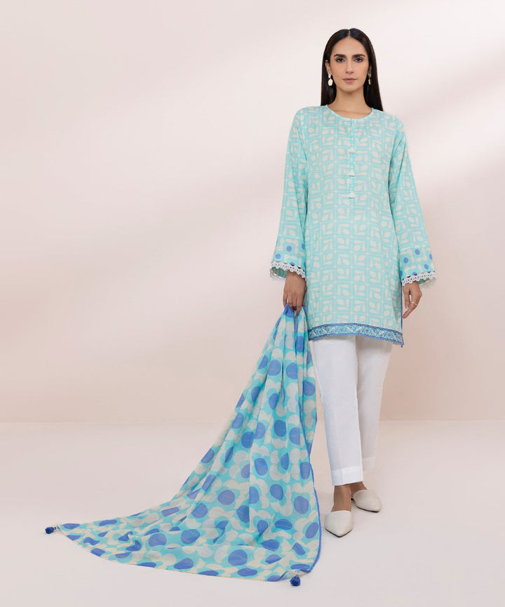 Printed Zari Voile Dupatta