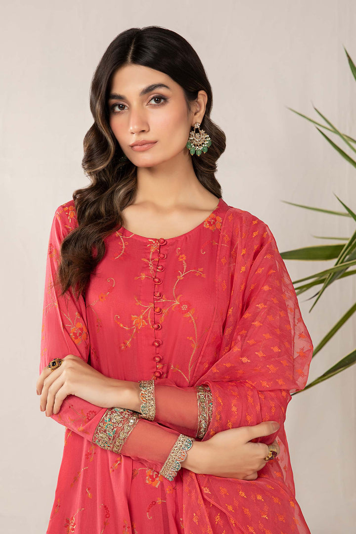 3 PIECE EMBROIDERED JACQUARD BROSHIA SUIT | DW-EF24-120