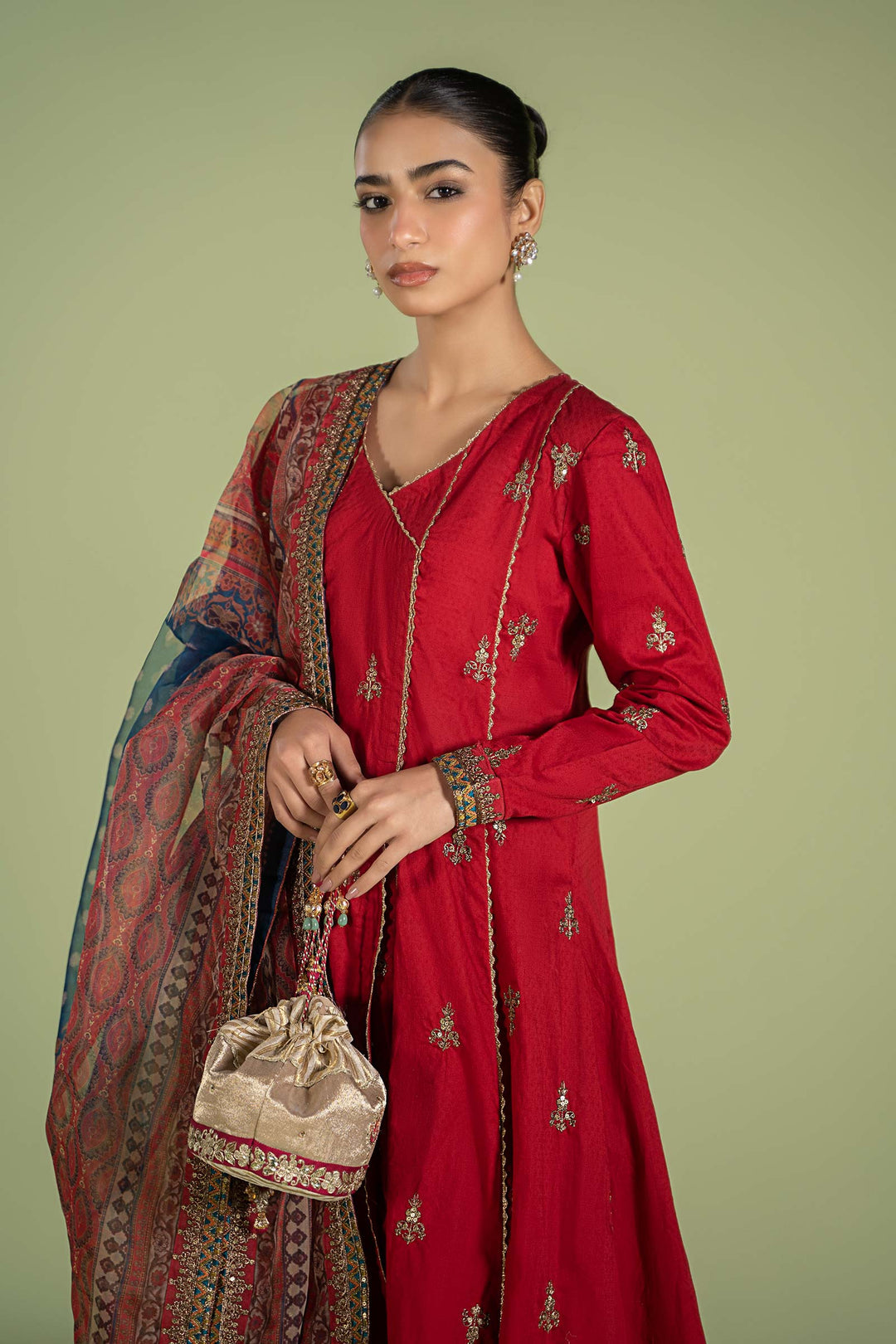 3 PIECE EMBROIDERED DOBBY SUIT | DW-EF24-121