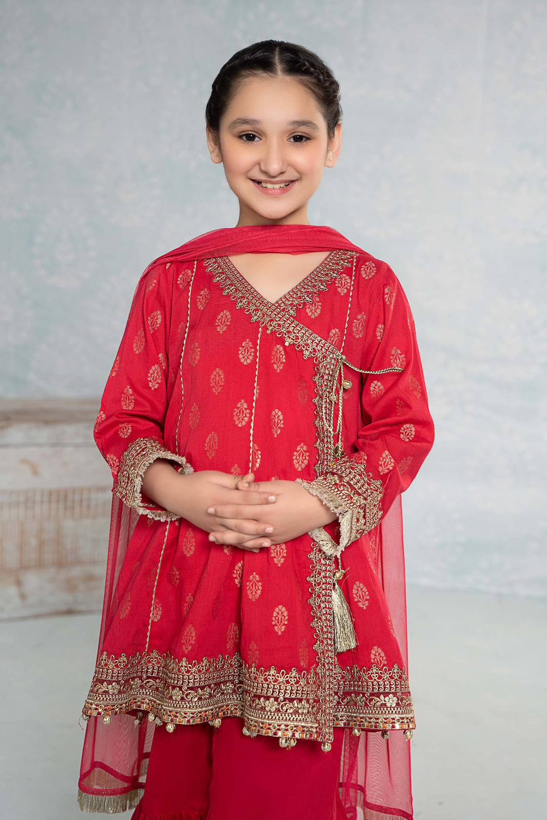 3 PIECE EMBROIDERED JACQUARD BROSHIA SUIT | MKD-EF24-12