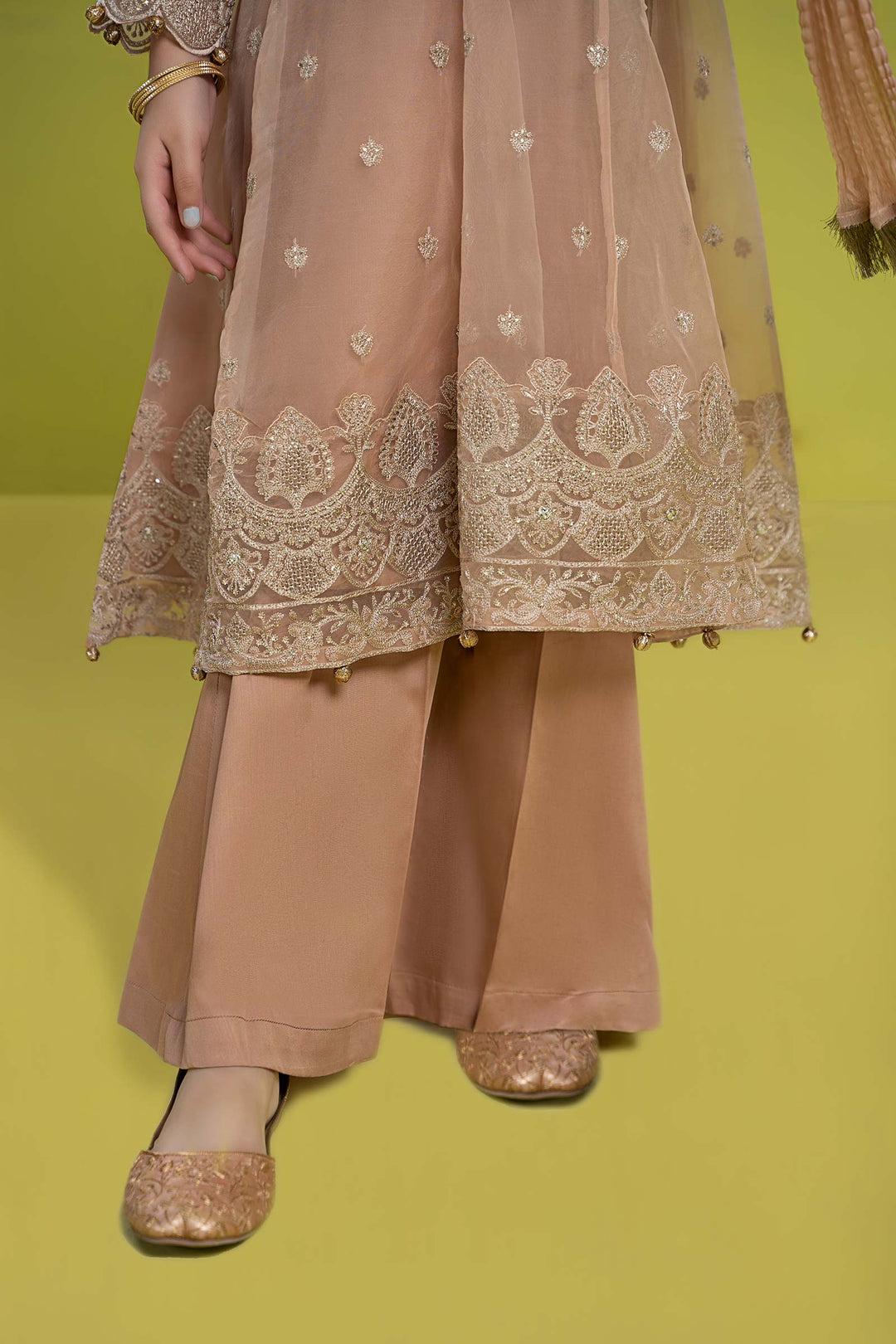 3 PIECE EMBROIDERED ORGANZA SUIT | MKS-EF24-05