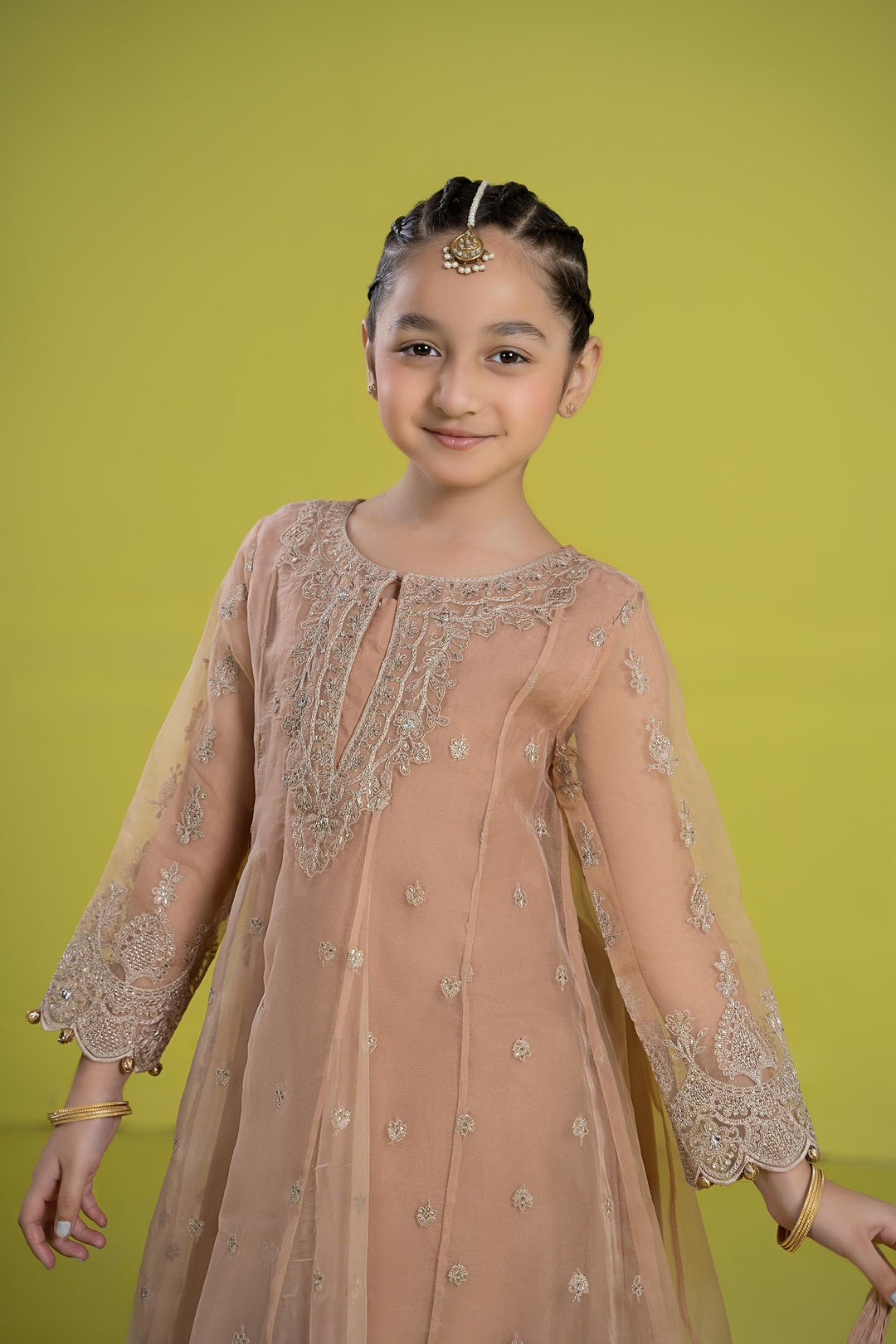 3 PIECE EMBROIDERED ORGANZA SUIT | MKS-EF24-05